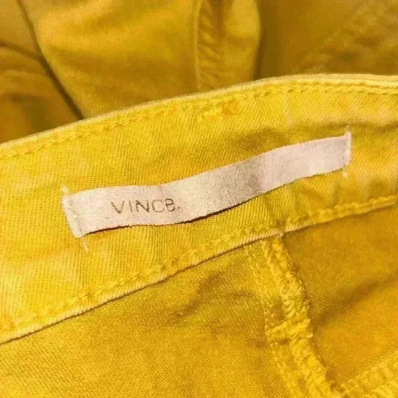 Vince Women's 24 Chartreuse Crop Stretchy Skinny Ankle Denim Slim Jeans Citrine - Picture 5 of 6